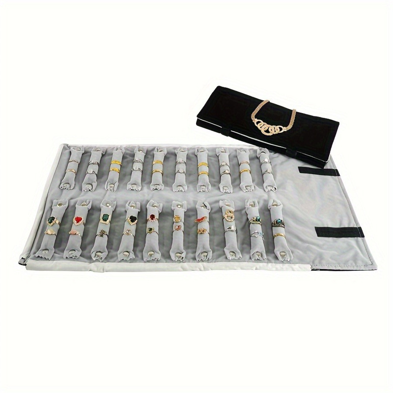 Velvet Ribbon Roll - Bolsa enrollable para almacenamiento de joyas,