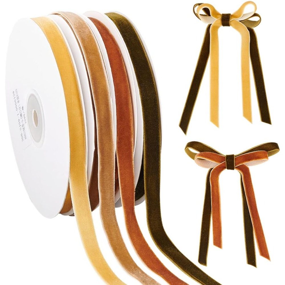 Velvet Ribbon Roll - 4 rollos de cinta de terciopelo
