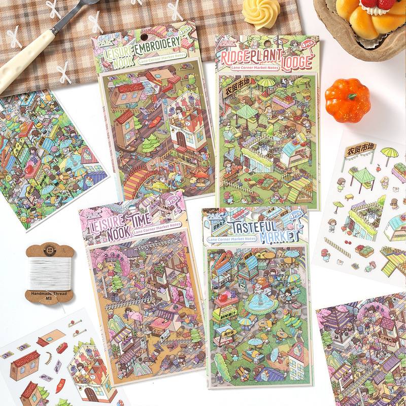 Embellishments For Scrapbooking - 4 hojas de pegatinas 3D con