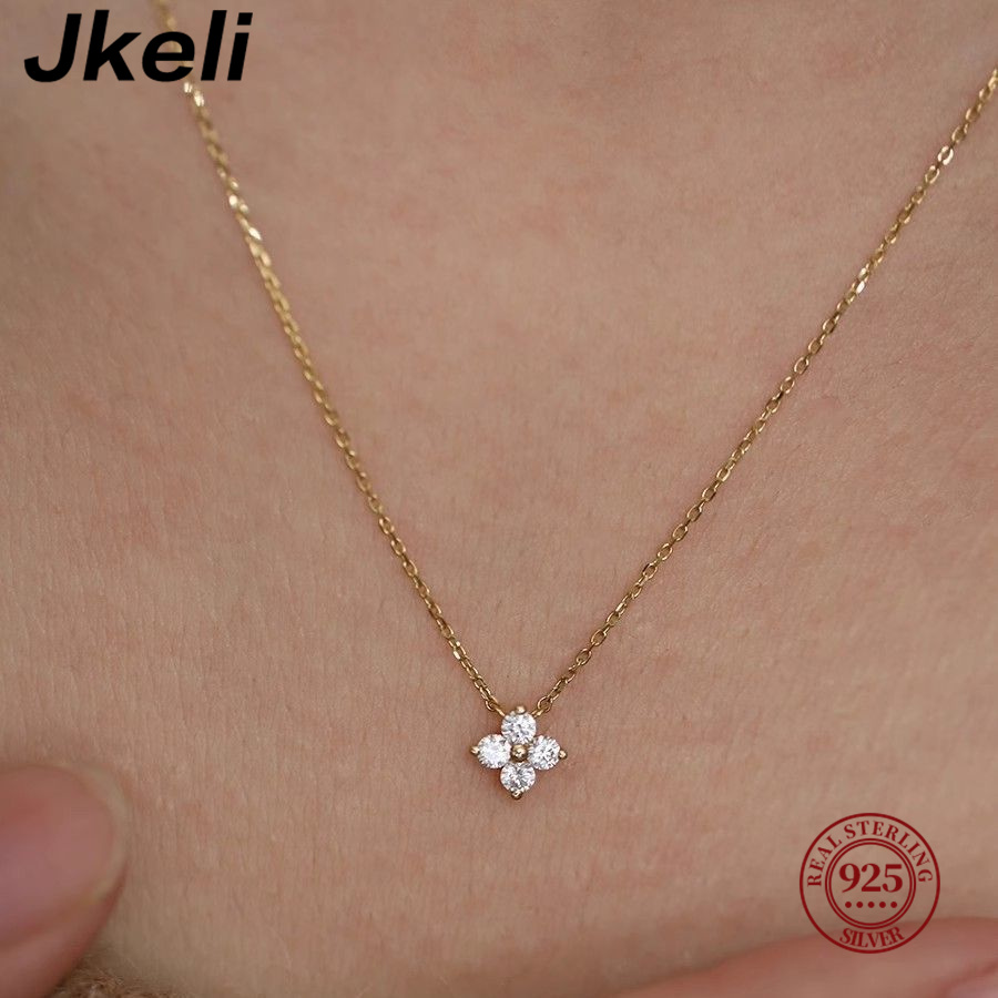 Pearl Trim Chain - Jkeli, collar pequeño con dije de
