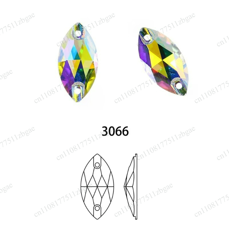 Sew On Rhinestone - Cristales de imitación de cristal AB