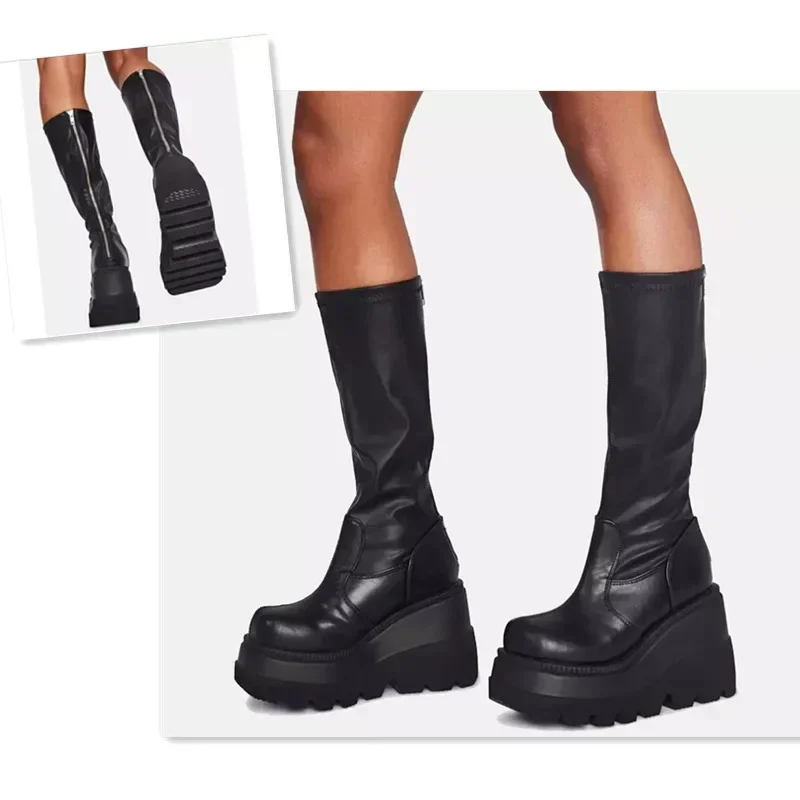 Botas de plataforma Punk para  - Guipure Lace Panel reseña y precio