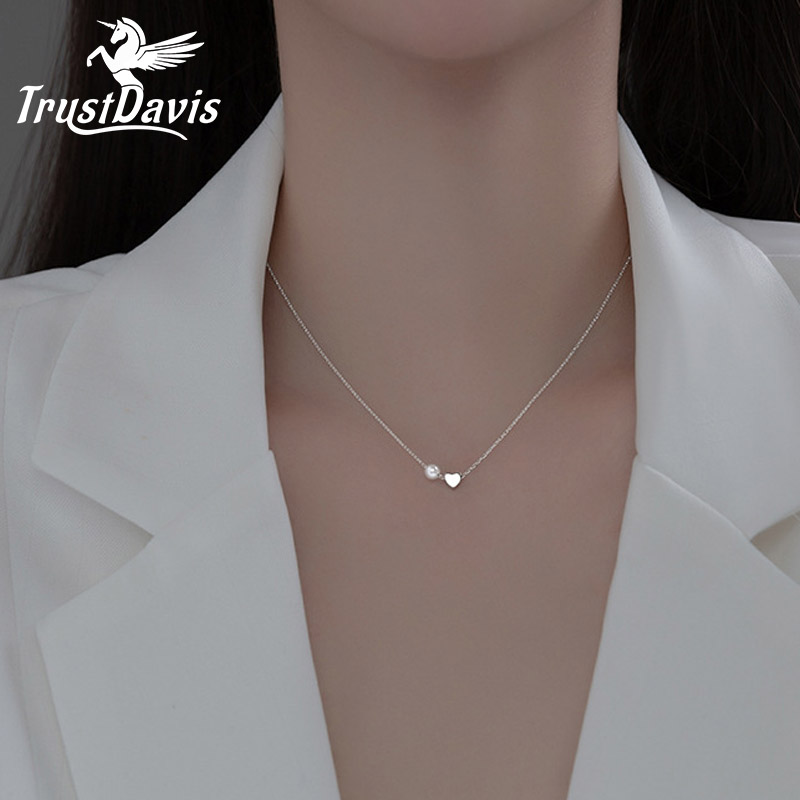 TrustDavis Plata de Ley 925 au - Pearl Trim Chain reseña y precio