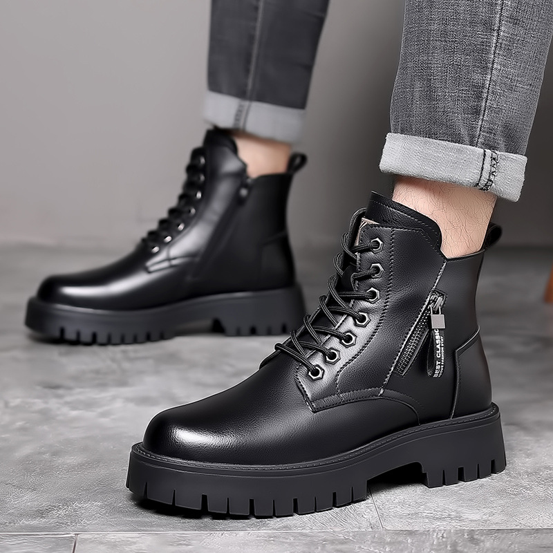 Botas clásicas de cuero genuin - Guipure Lace Panel reseña y precio
