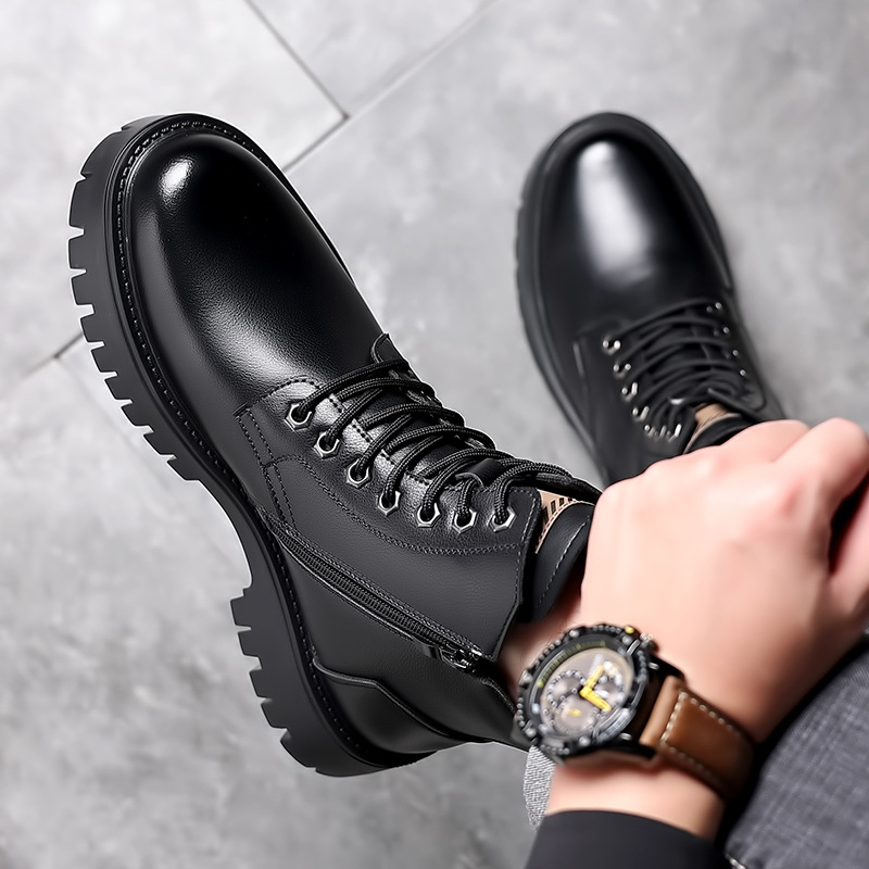 Botas clásicas de cuero genuin - Guipure Lace Panel reseña y precio