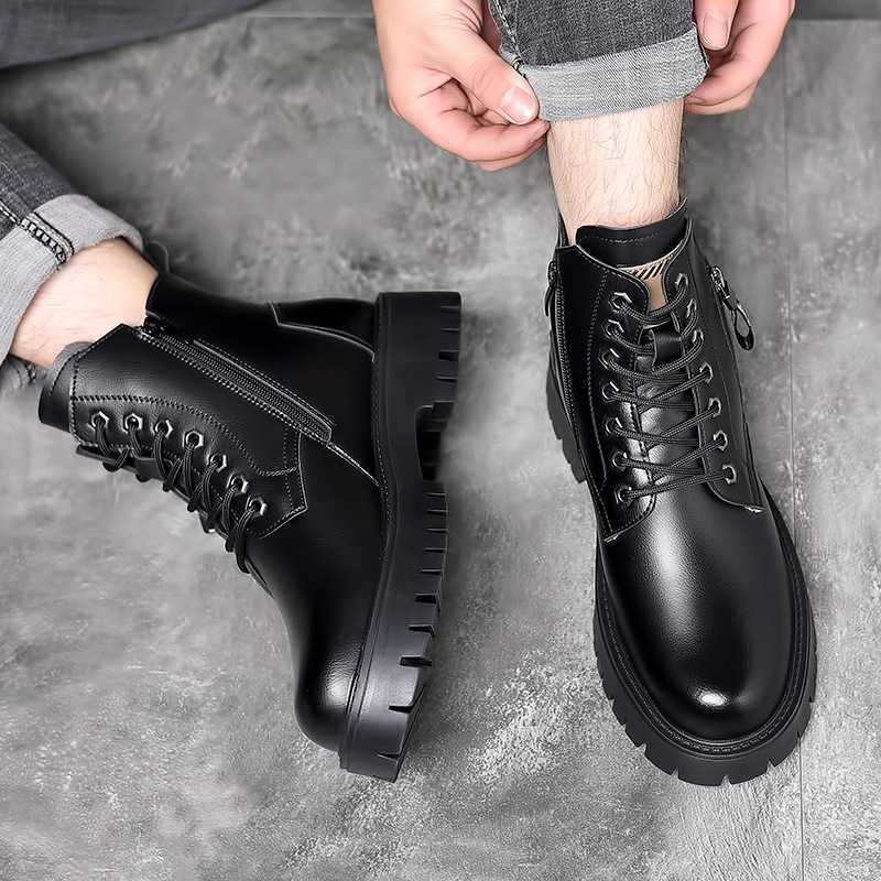 Botas clásicas de cuero genuin - Guipure Lace Panel reseña y precio