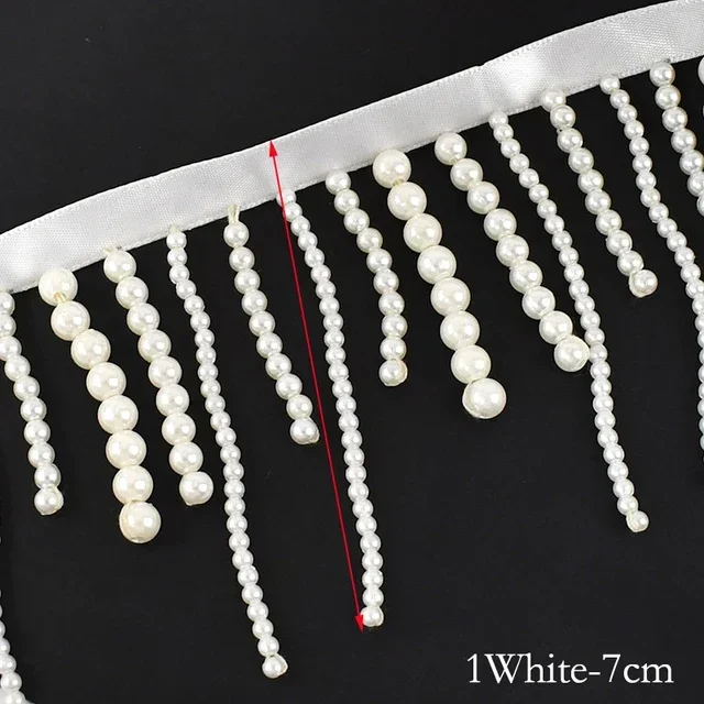 1/2 yardas de perlas con cuent - Fringe Ribbon Sewing reseña y precio