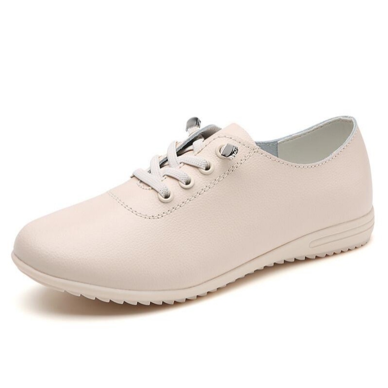 Zapatos planos de cuero genuin - Guipure Lace Panel reseña y precio